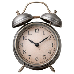 Vintage alarm clock with metal bells and classic design adds charm to home decoration with its timeless style and functional appeal