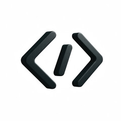 Obraz premium A minimalistic design featuring abstract coding symbols in dark tones.