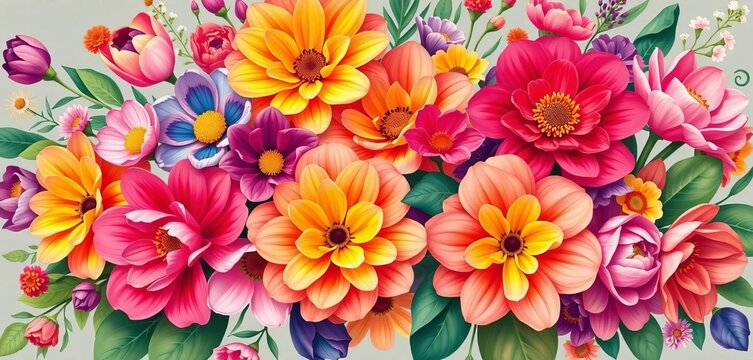 Vibrant floral vector design ideal for family day cards, posters & banners,  togetherness,  bright