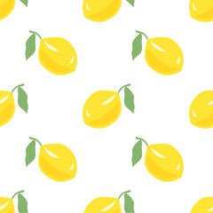 Seamless pattern with cute lemon.