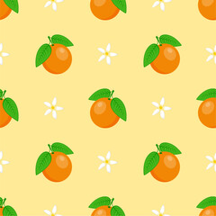 Seamless pattern with orange fruit.