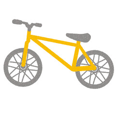 黄色い自転車のフラットタッチイラスト