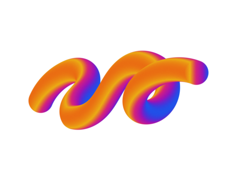 Vibrant 3D Gradient Abstract Shape – Colorful Fluid Wave PNG Art