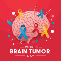 World brain tumor day Awareness Month background template illustration.