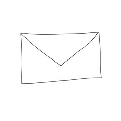 an icon of envelope, drawn in black and white