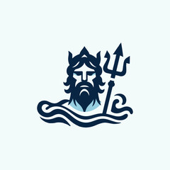 Poseidon god logo