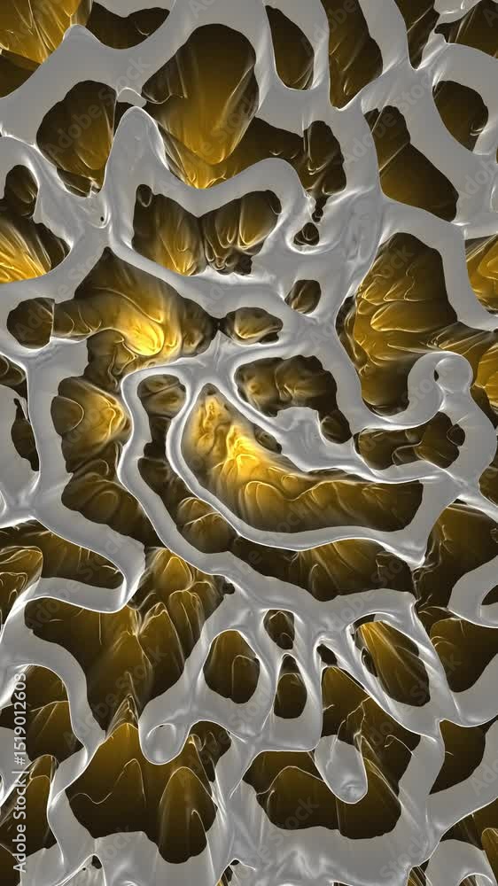 Poster abstract 3d gold white texture pattern slow motion vertical background.