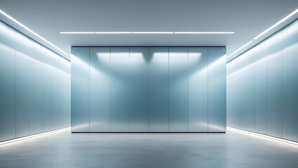 Modern minimalist blue corridor interior design