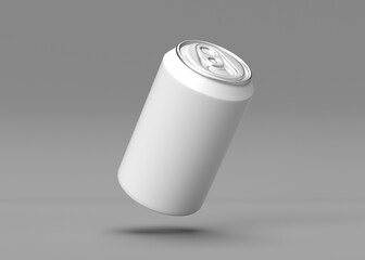 Blank White Aluminum Can Mockup - Isolated on Gray Background