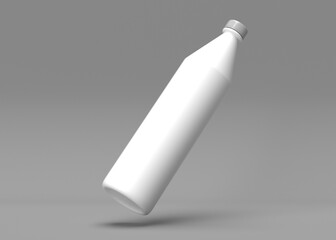 Sleek White Plastic Bottle Mockup - Blank Template for Product Design
