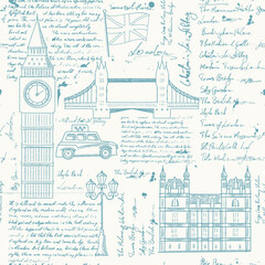 London landmarks seamless pattern