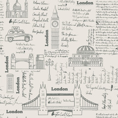 London landmarks seamless pattern