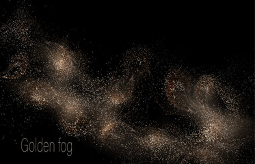 Isolated gorgeous beige wavy mosaic on black background.