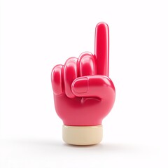 Middle finger gesture in 3D, isolated on a white surface for clarity