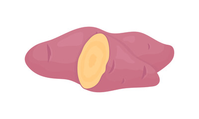 Sweet Potato. Ingredient for cooking. Sweet potato cut.