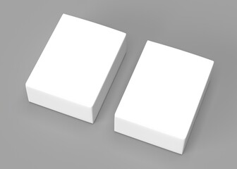Two Blank White Boxes on Gray Background - Mockup for Product Packaging Design