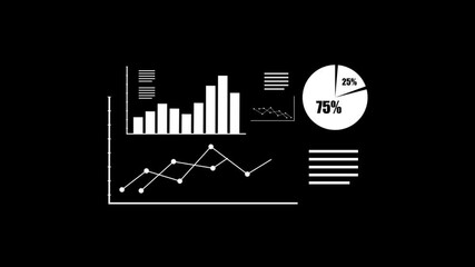 White Business Growth Chart Icon Set. Flip Chart Infographic Animation – Business Growth Financial Board Motion Graphic. 4K Stock Video. - Powered by Adobe