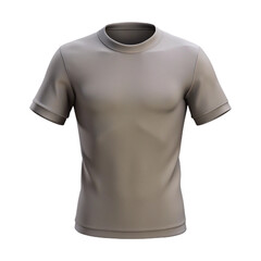 Close up view of a simple short sleeved t shirt with a round neck in a neutral color on a white background created with generated ai