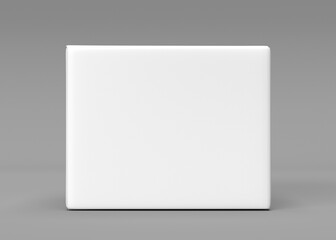 Blank White Square Box Mockup on Gray Background