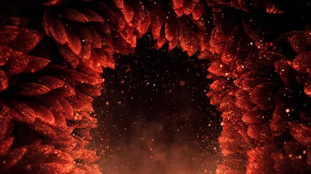 Fiery Gate Opening With Lava Wall Animation Loop