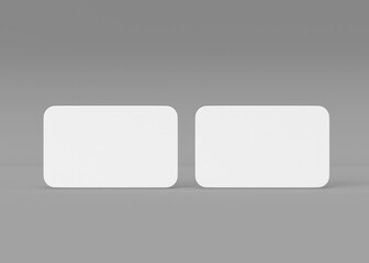 Two Blank White Cards Mockup on Gray Background