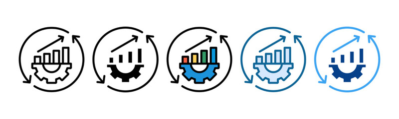Continuous Improvement Icon Set Multiple Style Collection