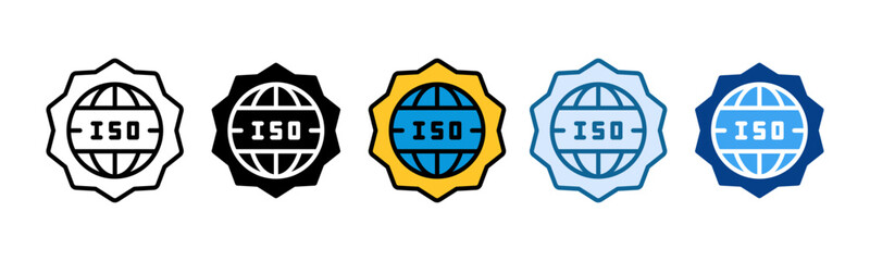 ISO Standards Icon Set Multiple Style Collection