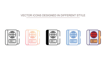 Passport icon design with white background stock illustration