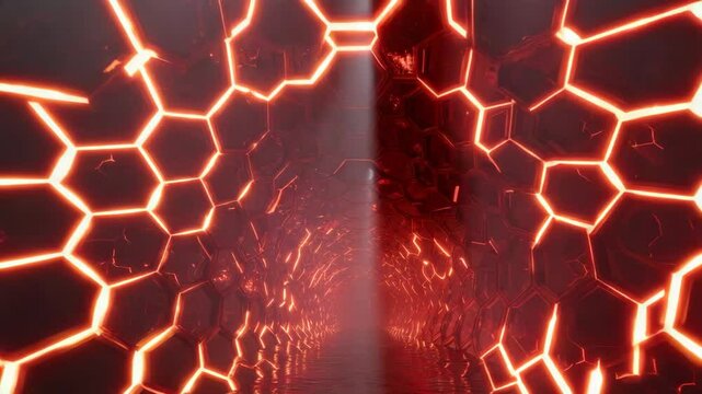 Lava Energy Field With Hex Grid Matrix Motion Loop