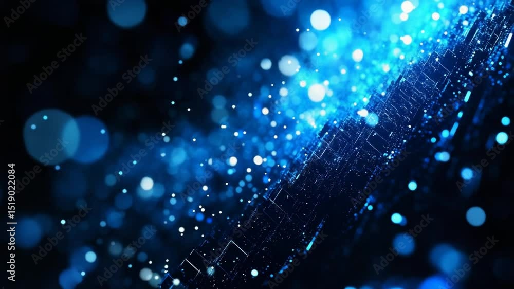 Poster futuristic digital technology background with glowing particles and abstract lines