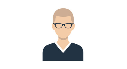 Flat Icon of a Person Wearing Glasses