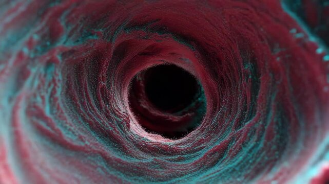 Red-Blue Space Vortex With Galactic Pull Animation Loop