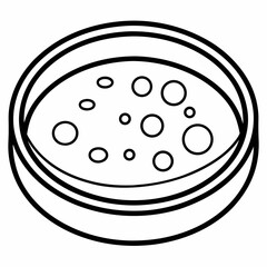 Petri Dish Silhouette vector icon on white background 