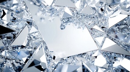 Abstract shattered glass pyramids