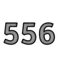 Black and white color numbers 556