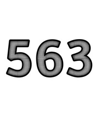 Black and white color numbers 563