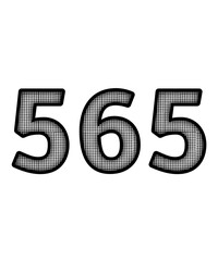 Black and white color numbers 565