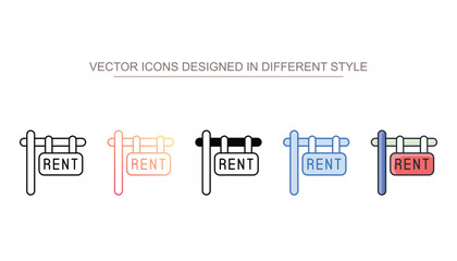 Rent icon design with white background stock illustration