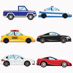 Collection of Multicolored 3D Modern Cars