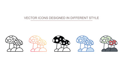 Mushrooms icon design with white background stock illustration