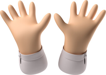 Open white skin hands