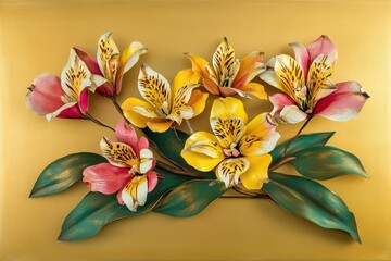 Delicate alstroemeria flowers in vibrant colors.