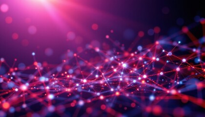 Fototapeta premium create an abstract, polygonal image featuring a low poly connection structure against a dark background with futuristic polygons and connecting dots and lines