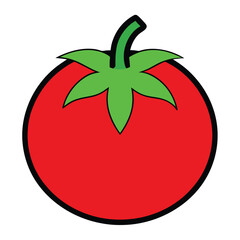 Red tomato icon simple vegetable illustration isolated on white background