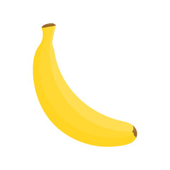 Banana. Lonely bright yellow banana