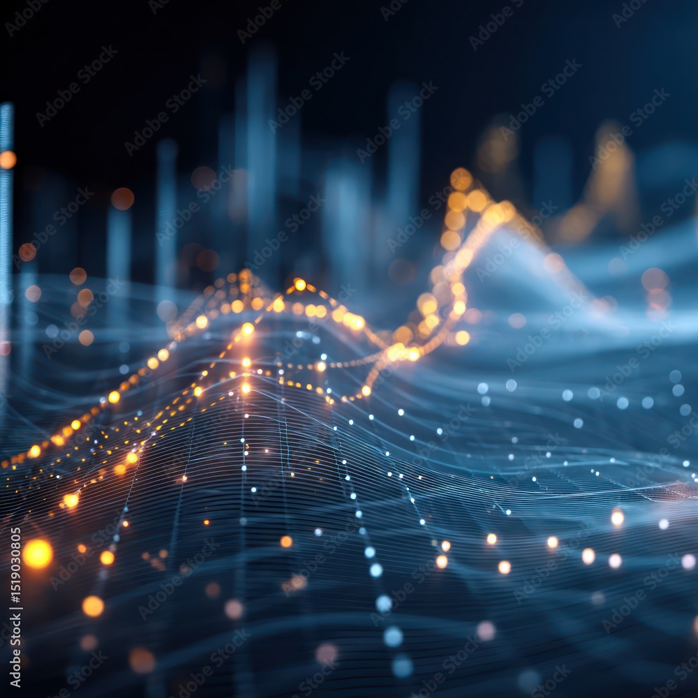 Poster business expansion and performance visualized through big data analytics and advanced tech.