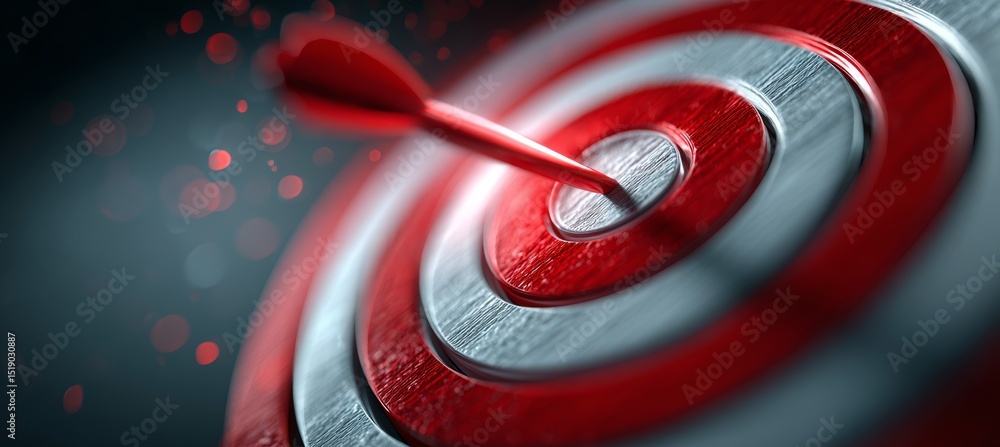 Poster dartboard target. business focus aim for success achievement. generative ai technology.