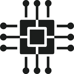 Obraz premium Vector silhouette of a quantum algorithm chip design for modern technology concepts