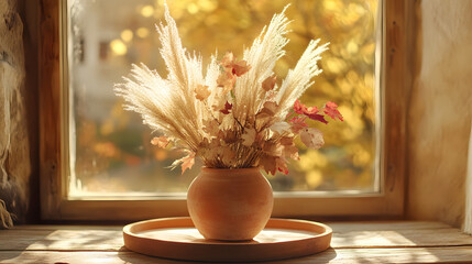 vase, flower, bouquet, flowers, plant, nature, decoration, blossom, leaf, floral, yellow, spring, summer, glass, beauty, table, bunch, clay, flora, color, interior, garden, design, bloom, wheat