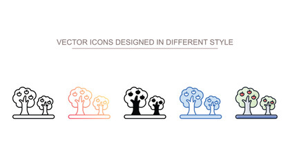 Trees icon design with white background stock illustration